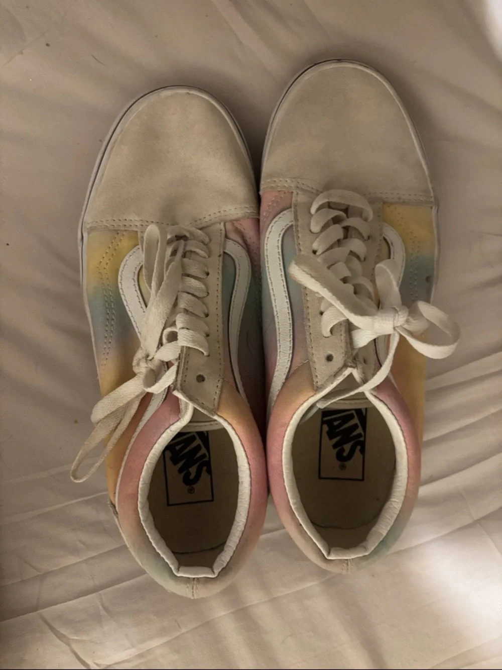 Vans Pastel Rainbow Low-Top Sneakers - Pink, Yellow, Blue, White